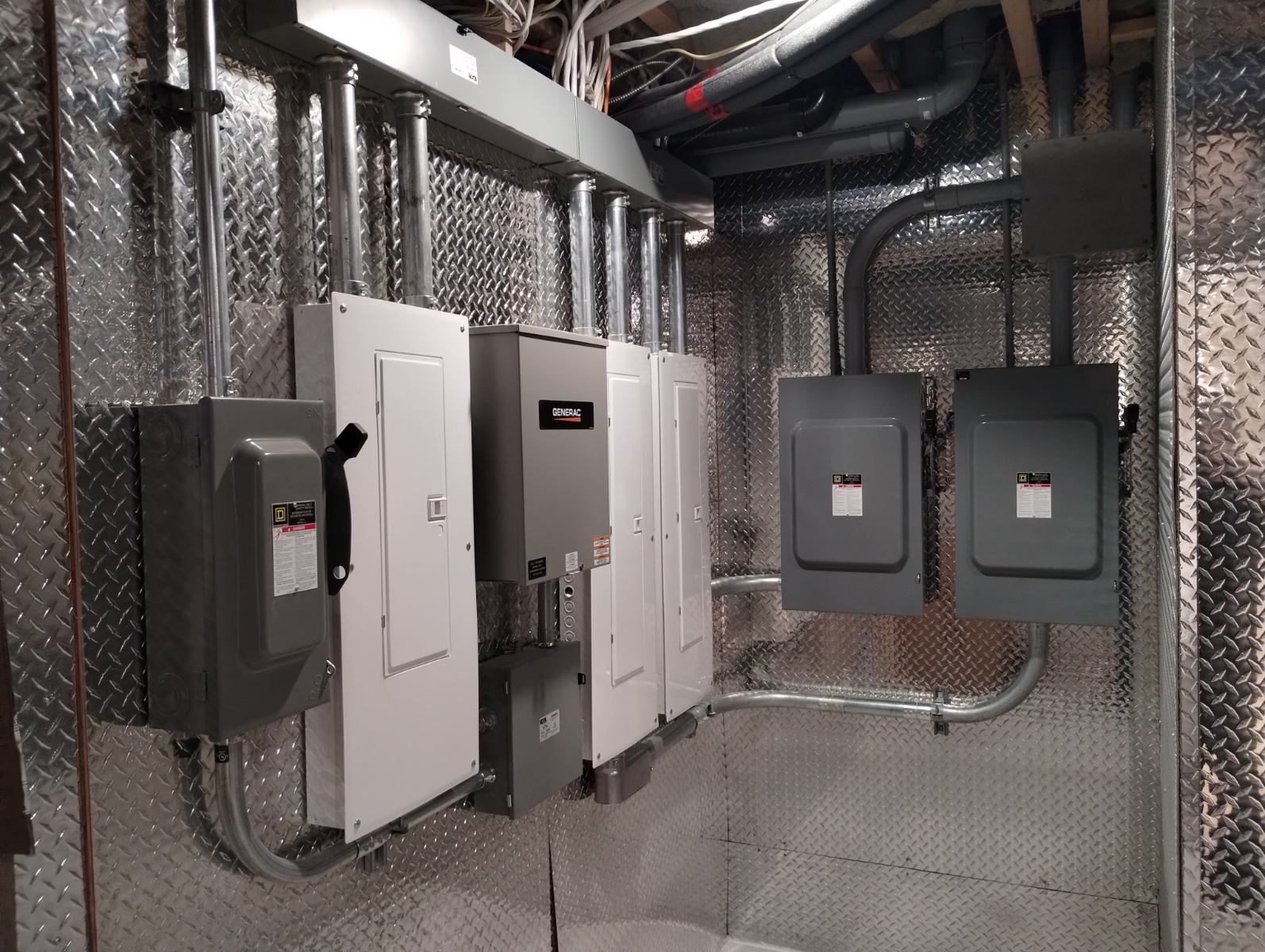 Commercial electrical equipment inspected by a professional electrician